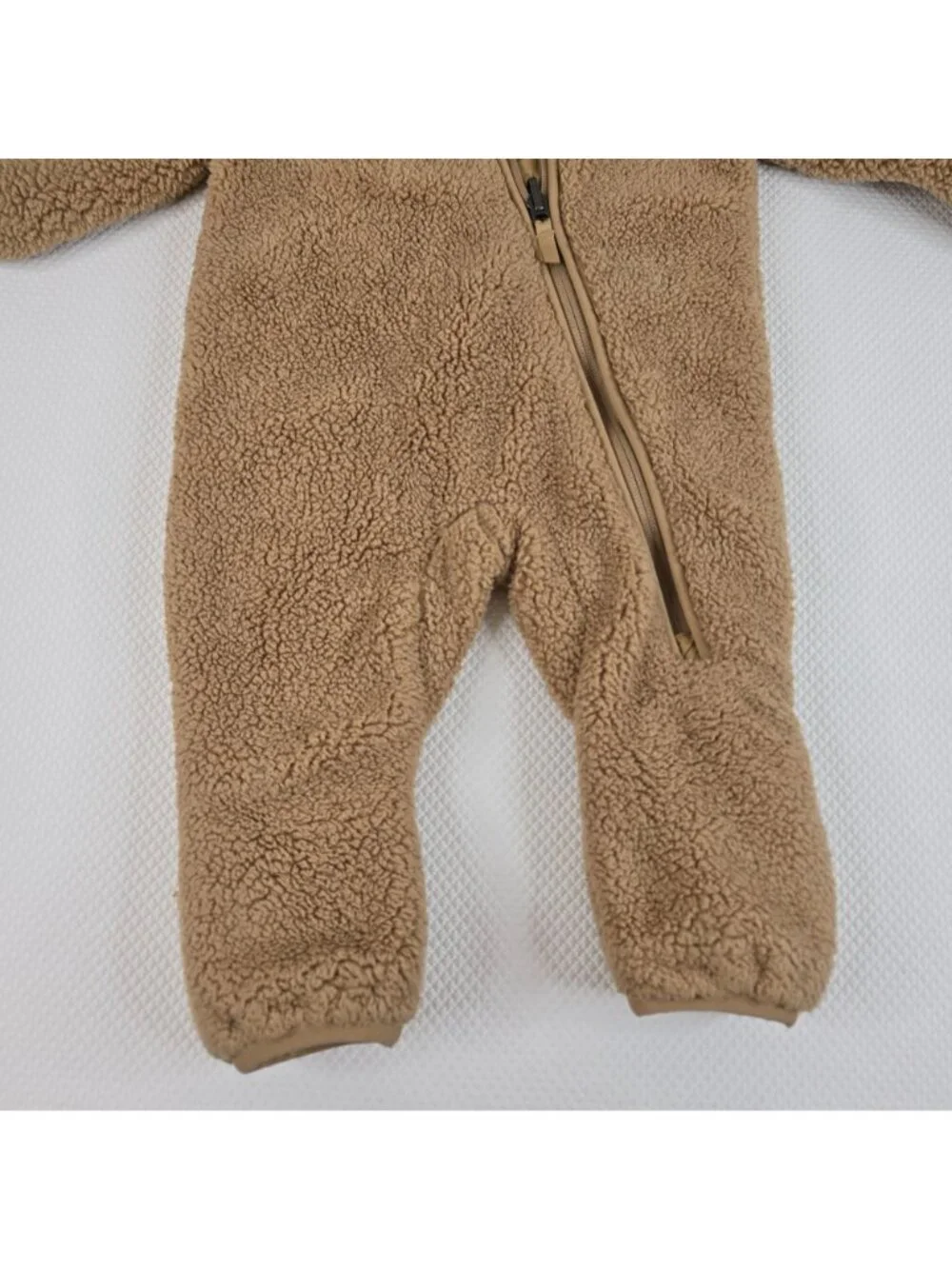 The North Face Infant Bear Bunting Brown 6-12M Sherpa Fleece Hoodie Full-Zip Win